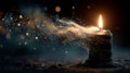 Flickering Candle Flame in Dark Royalty Free Stock Photo