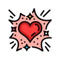 flickering heart strong feelings color icon vector illustration Royalty Free Stock Photo