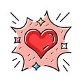 flickering heart strong feelings color icon vector illustration Royalty Free Stock Photo