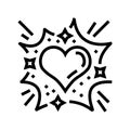 flickering heart strong feelings line icon vector illustration Royalty Free Stock Photo