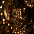 Flickering lights and rotating gears Royalty Free Stock Photo