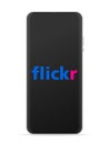 Flickr  logo icon on smartphone screen Royalty Free Stock Photo