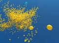 Flies in the sky yellow balls Royalty Free Stock Photo