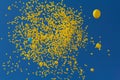 Flies in the sky yellow balls Royalty Free Stock Photo