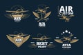 Flight adventures vector logos and labels