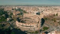 Flight around Colosseum in Rome, Italy
