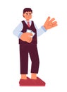 Flight attendant male cartoon flat illustration