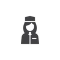 Flight attendant vector icon