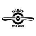 Flight avia show logo, simple style Royalty Free Stock Photo