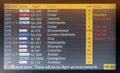 Flight board at the airport in Delhi Royalty Free Stock Photo