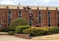 \'Flight\'  a bronze sculpture by Christopher Domanski on the campus of OCU in the City of Edmond  Oklahoma. Royalty Free Stock Photo