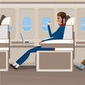 Flight in business class Royalty Free Stock Photo