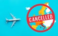 Flight cancelled with covid 19-virus epidemic.outbreak covid 19 in europe.save your health.government policy solution