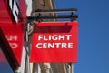 The Flight Centre sign hanging above a travel agency in the United Kingdom