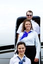 Flight crew exiting plane Royalty Free Stock Photo