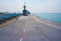 Flight deck of an aircraft carrier Royalty Free Stock Photo