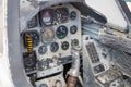 Flight deck dashboard of an vintage aircraft