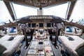 Flight deck in regular airplane Royalty Free Stock Photo