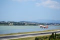 Flight departing from Corfu airport Royalty Free Stock Photo