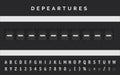Flight departure banner in airport markup style with vector Flip font