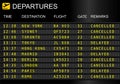 Flight departures board