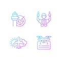 Flight dispatch gradient linear vector icons set Royalty Free Stock Photo