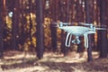 In-flight drone quadrocopter with digital camera Royalty Free Stock Photo