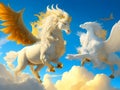 Flight of Fantasia: Cloudy Skies with Sun, Griffin, Dragon, Pegasus