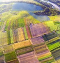 Solar panel among farms Royalty Free Stock Photo