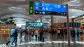 Flight gates directional signage n New Istanbul Airport, Istanbul, Turkey