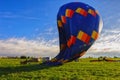 Flight of a group of hot air balloons in the summer Royalty Free Stock Photo
