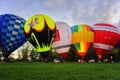 Flight of a group of hot air balloons in the summer Royalty Free Stock Photo