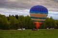 Flight of a group of hot air balloons in the summer Royalty Free Stock Photo