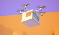 delivery cargo blue air drone fly helicopter fast aircraft technology. Generative AI.