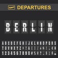 Flight info of destination Germany flip alphabet airport departures, Berlin