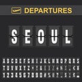 Flight info of destination South Korea flip alphabet airport departures, Seoul