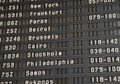 Flight information board in airport