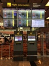 Flight Information Board Singapore`s Changi Airport