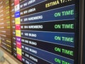 Flight Information Timetable board Airline flight boarding on time