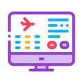 Flight Information Web Site Icon Thin Line Vector