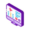 Flight Information Web Site isometric icon vector illustration