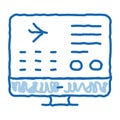 Flight Information Web Site doodle icon hand drawn illustration