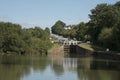 Flight of locks on the Kennet and Avon Canal UK