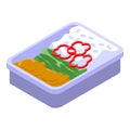 Flight meal icon, isometric style