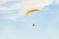 Flight on motor glider in sky