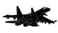 Vector draw of modern Russian jet fighter. Royalty Free Stock Photo