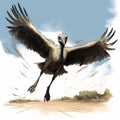 Flight Of The Ostrich: A Prehistoricore Inspired Artwork By Travis Charest