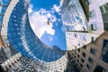 Flight over the business district of La DÃÂ©fense Royalty Free Stock Photo