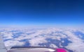 Flight over the clouds, flight Bratislava-Lviv Royalty Free Stock Photo