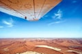 Flight over dunes and Sossusvlei in Namib-Naukluft National Park Namibia Royalty Free Stock Photo